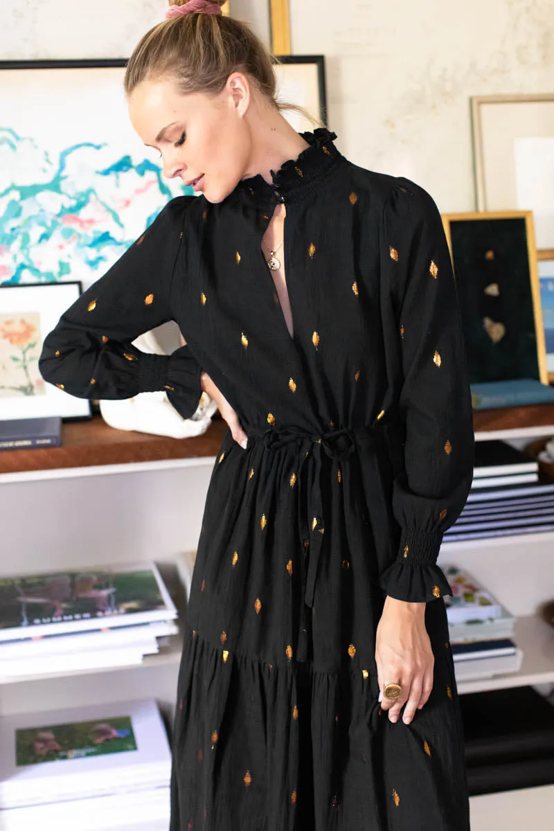 Lucybella Maxi Dress - Gold Leaf Black sold by Emerson Fry product image thumbnail 3