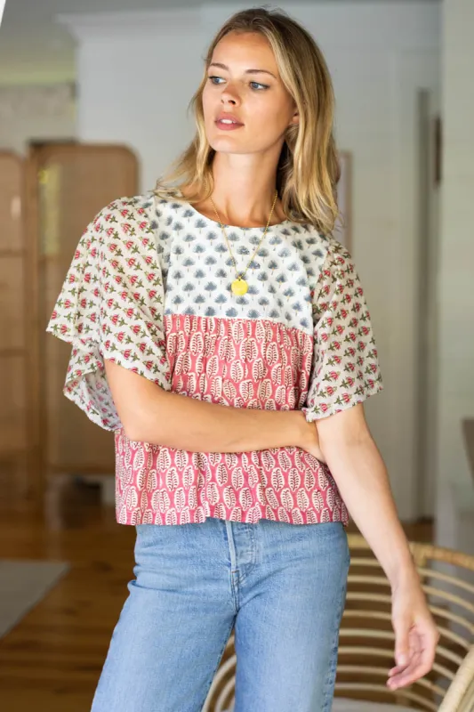 Basalie top - Patchwork Rosey Organic sold by Emerson Fry