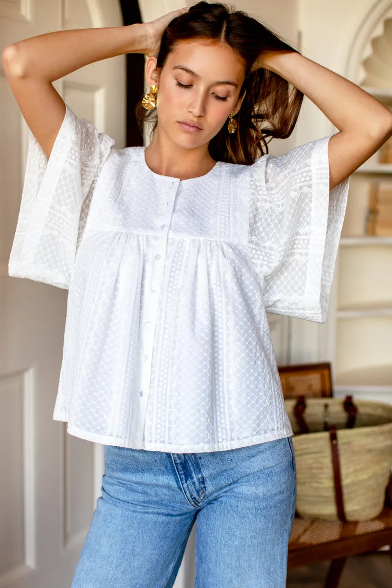 Marion Blouse - White Embroidered sold by Emerson Fry product image thumbnail 2