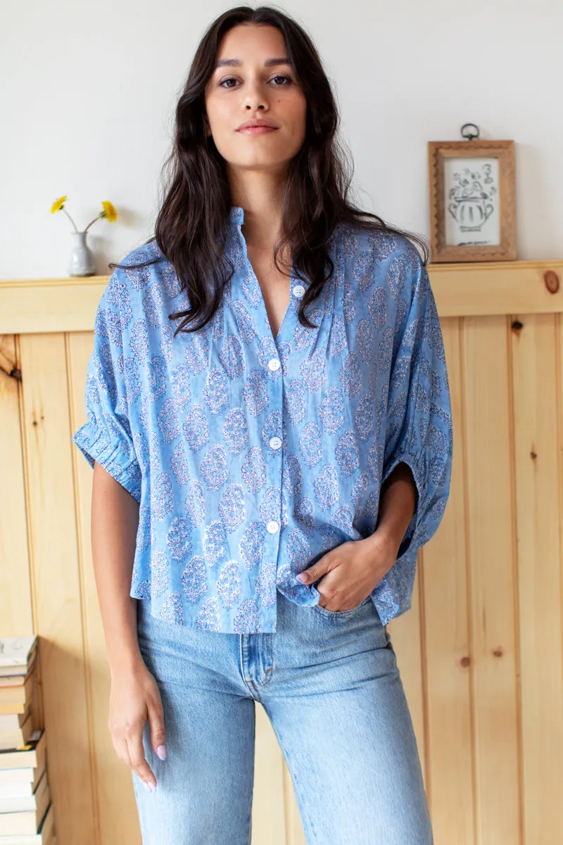 Mandarin Collar Top - Florence Mist Organic sold by Emerson Fry product image thumbnail 5