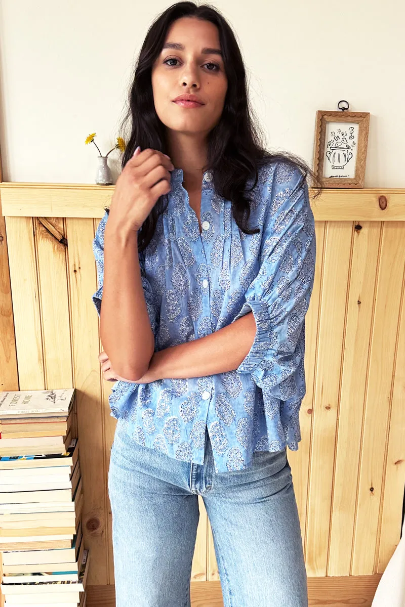 Mandarin Collar Top - Florence Mist Organic sold by Emerson Fry product image thumbnail 2