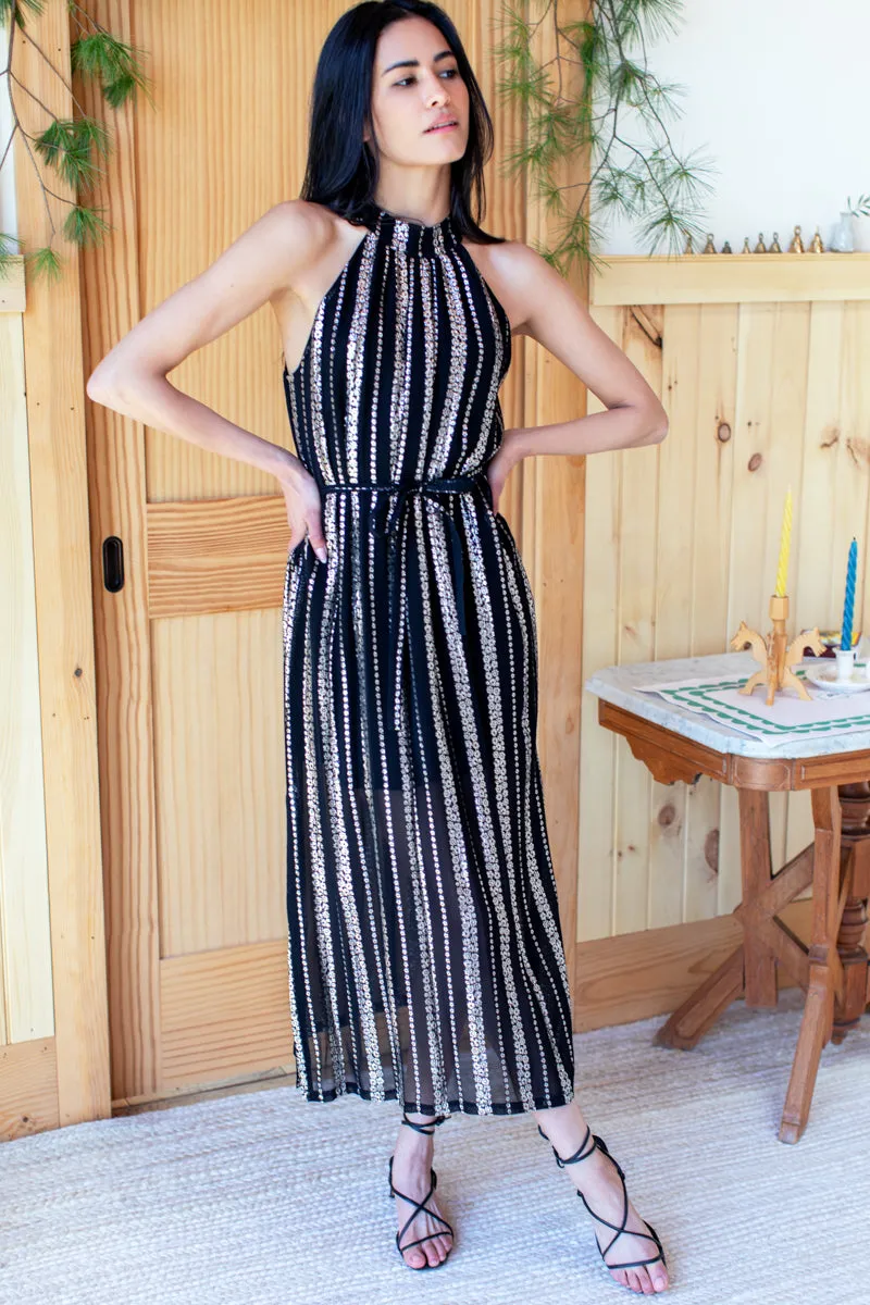 Pandora Maxi Dress - Black Lurex sold by Emerson Fry