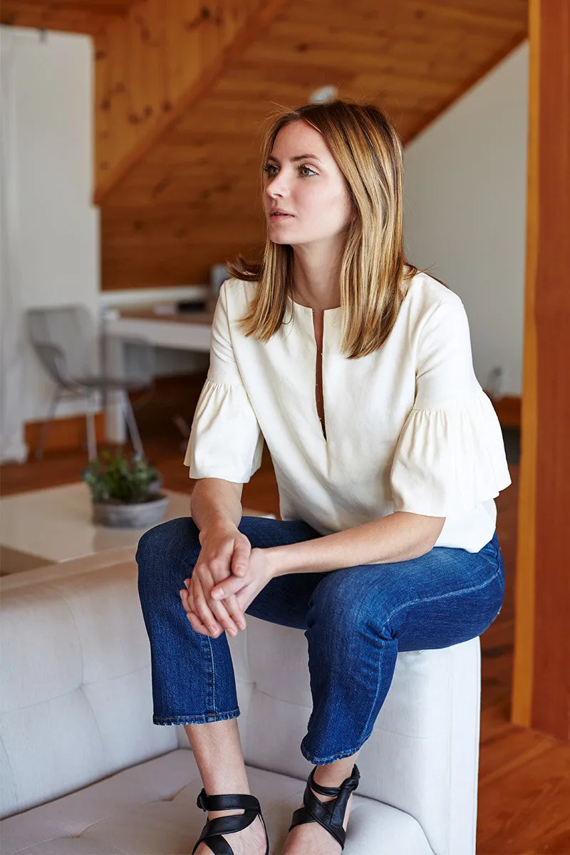 Mod Ruffle Top - Ivory sold by Emerson Fry product image thumbnail 2