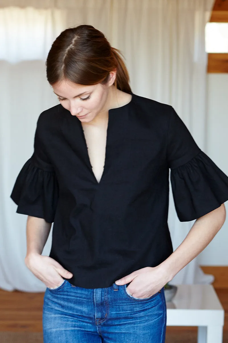 Mod Ruffle Top - Black sold by Emerson Fry product image thumbnail 2
