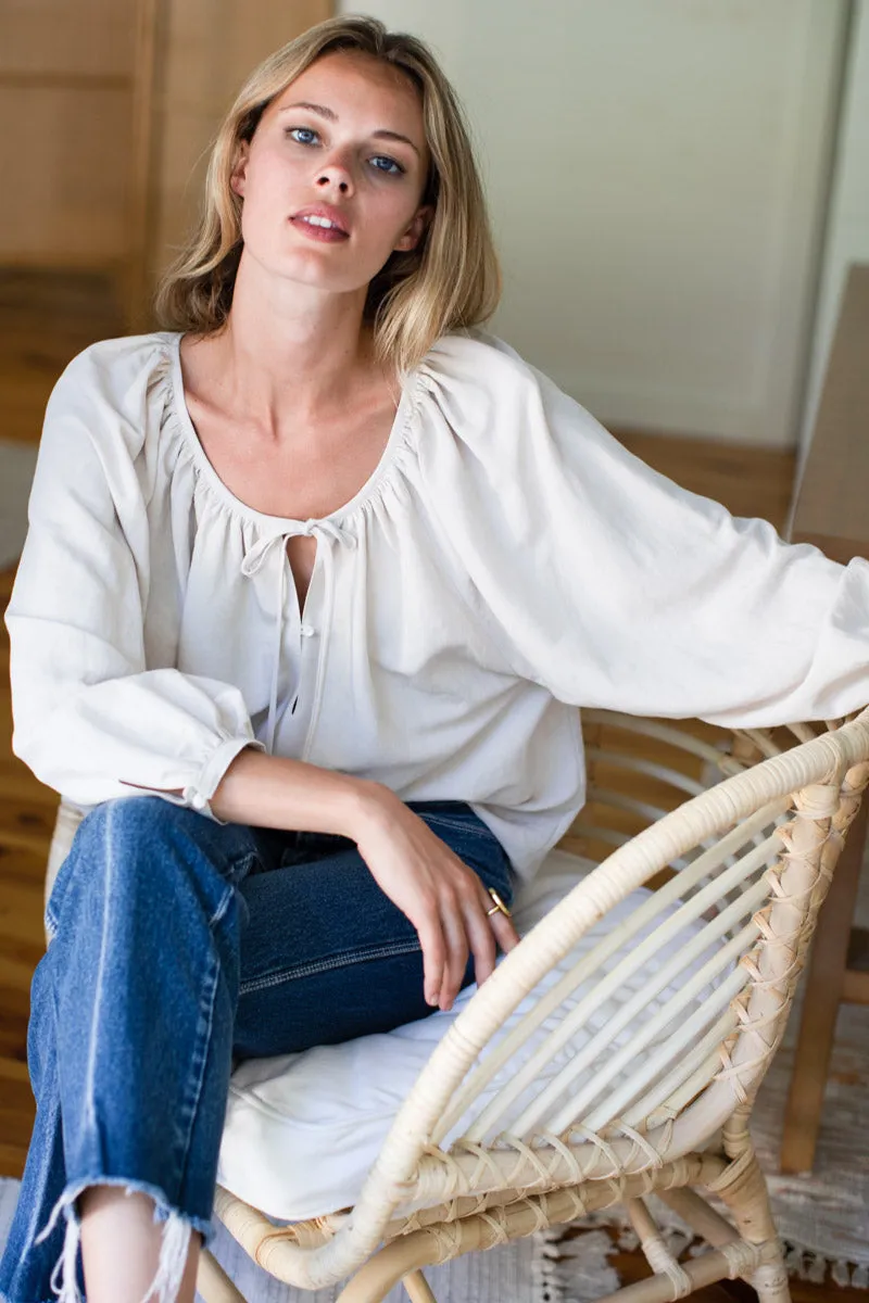 Lucy Blouse - Almond Linen sold by Emerson Fry product image thumbnail 4