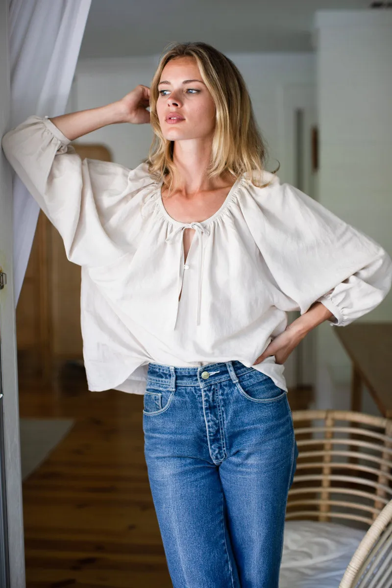 Lucy Blouse - Almond Linen sold by Emerson Fry product image thumbnail 2