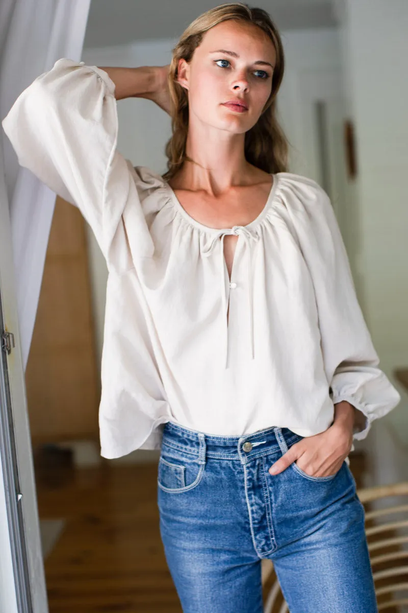 Lucy Blouse - Almond Linen sold by Emerson Fry product image thumbnail 5