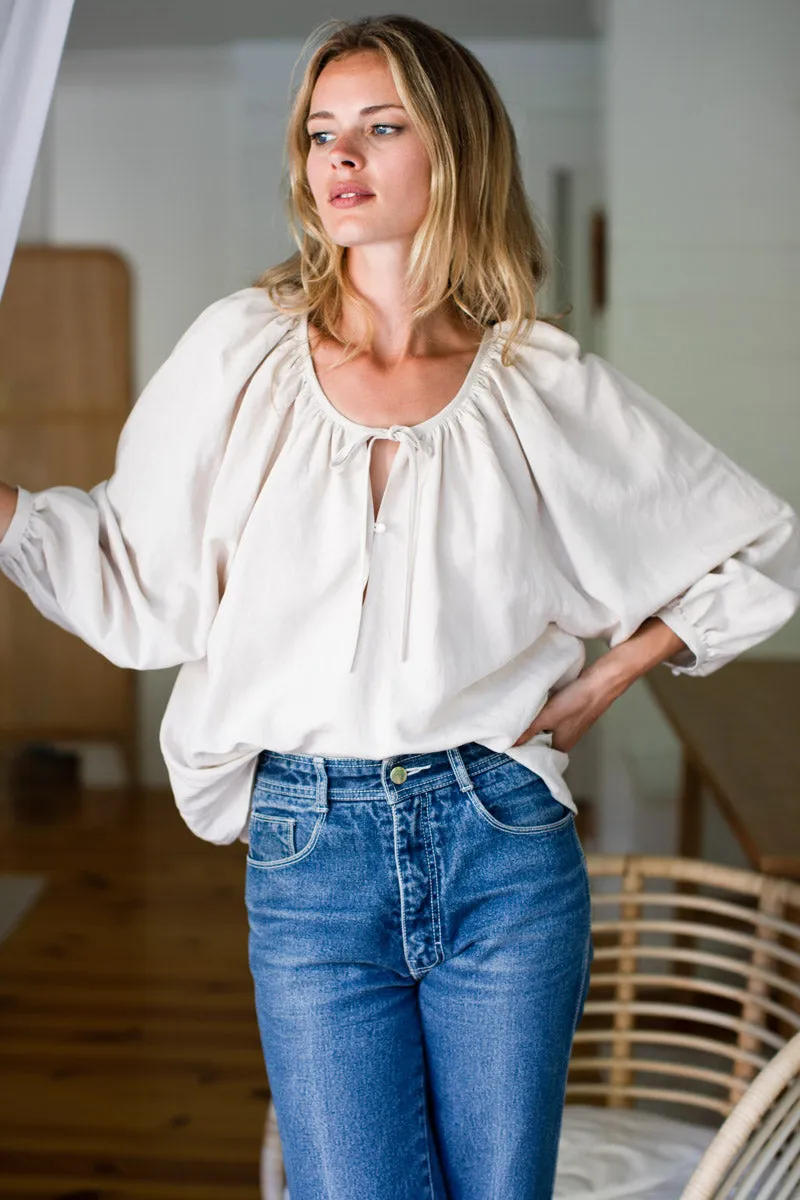 Lucy Blouse - Almond Linen sold by Emerson Fry product image thumbnail 3