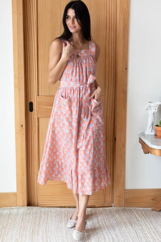 Mia Market Dress - Little Marigolds Apple + White Organic sold by Emerson Fry