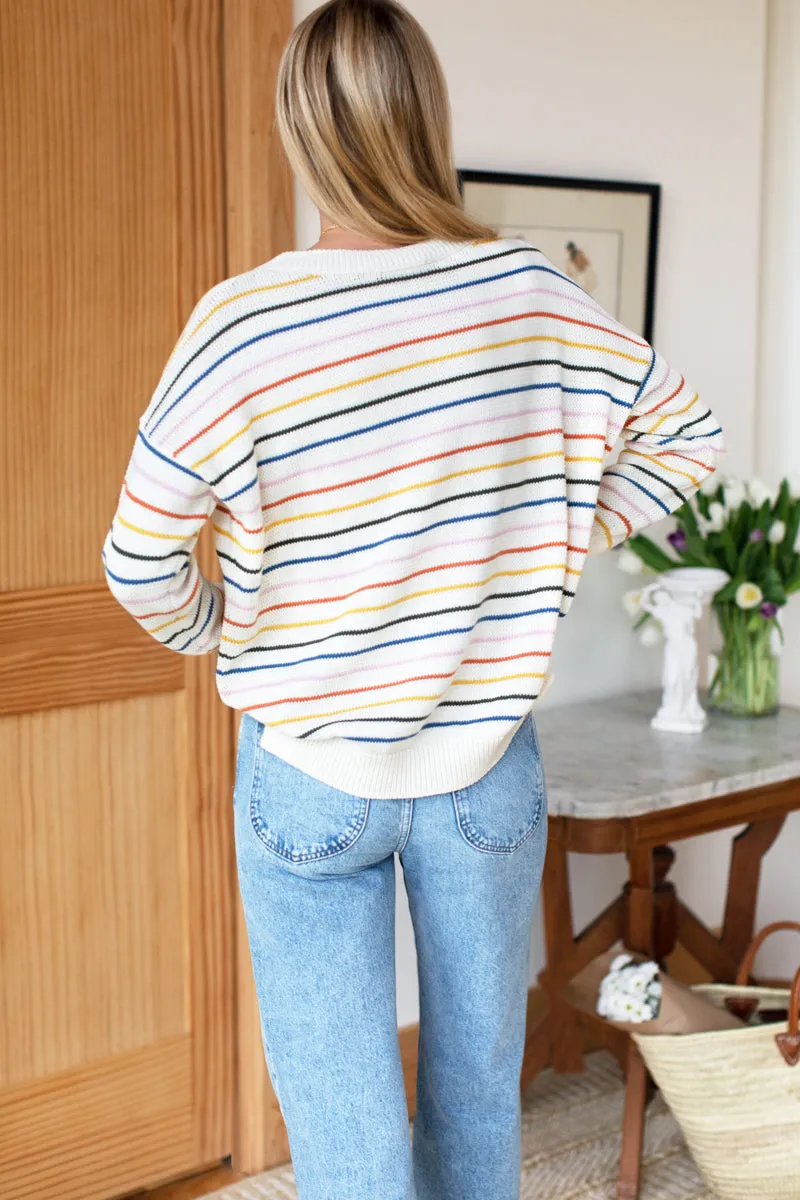 Carolyn Sweater - Rainbow 5 Stripe Organic sold by Emerson Fry product image thumbnail 5