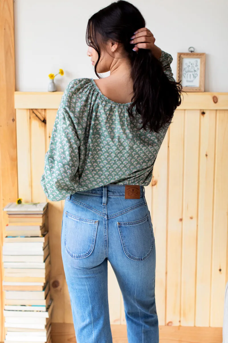 Frances Blouse - Day Flowers Juniper Organic sold by Emerson Fry product image thumbnail 4