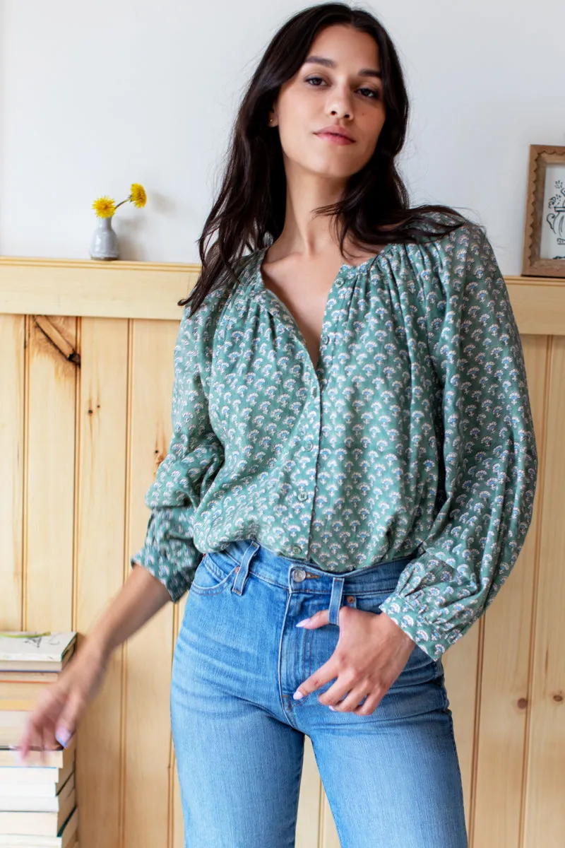 Frances Blouse - Day Flowers Juniper Organic sold by Emerson Fry product image thumbnail 2