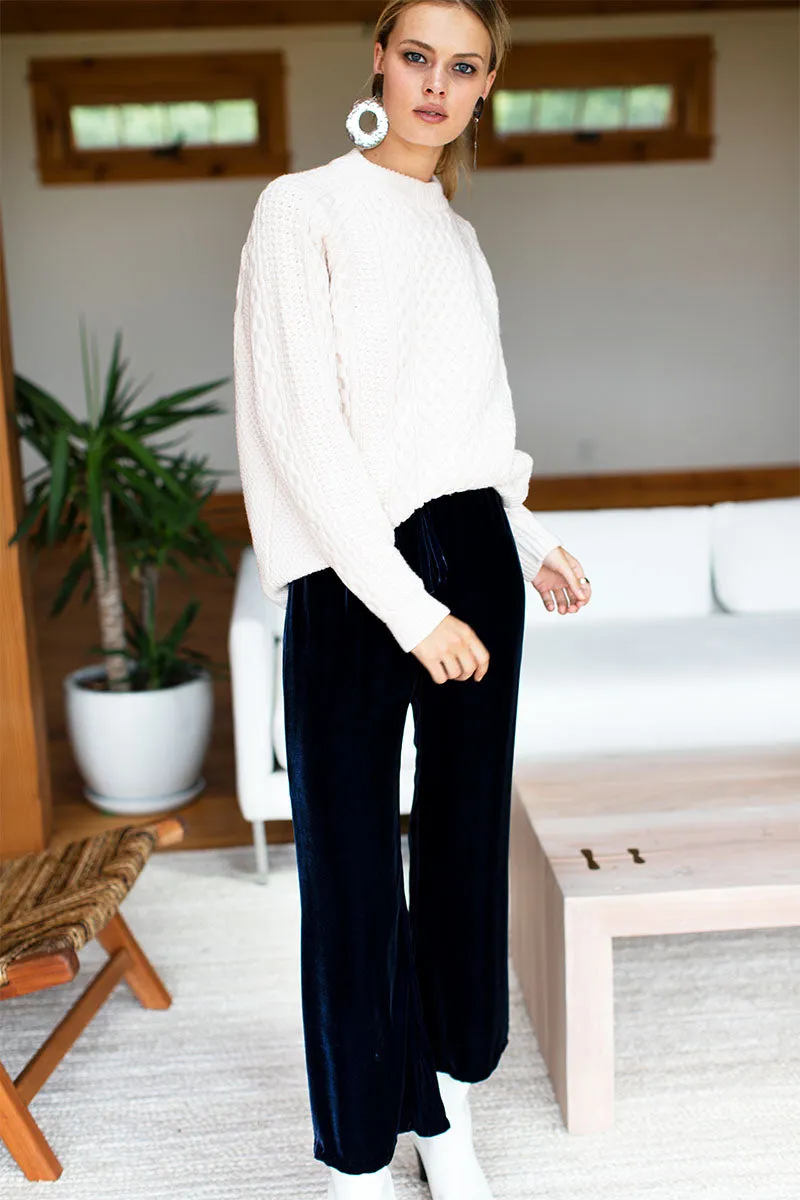 Belle Pant - Midnight Silk Velvet - Imperfect sold by Emerson Fry product image thumbnail 2