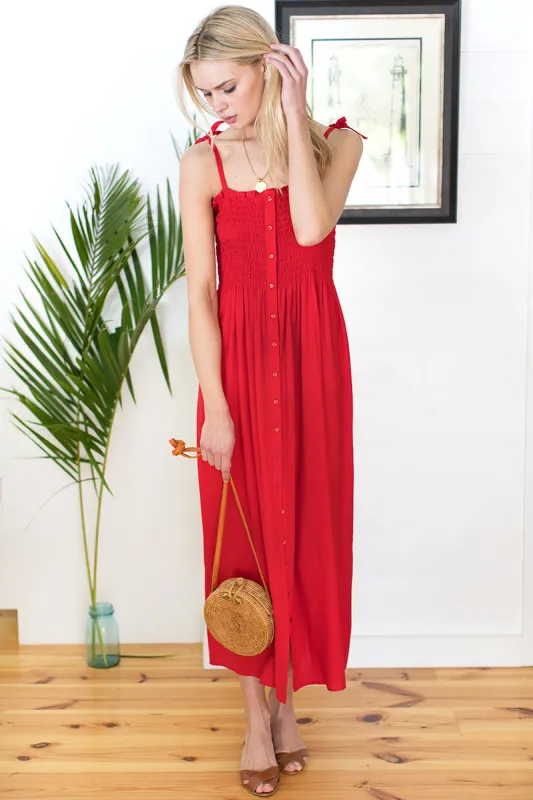 Santiago Sundress - Bright Red sold by Emerson Fry