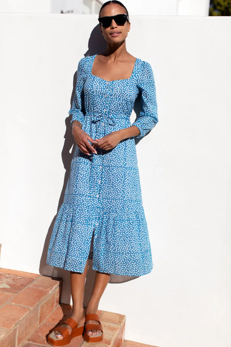 Lucy Meadow Dress - Painterly Dots Blue Organic sold by Emerson Fry product image thumbnail 5