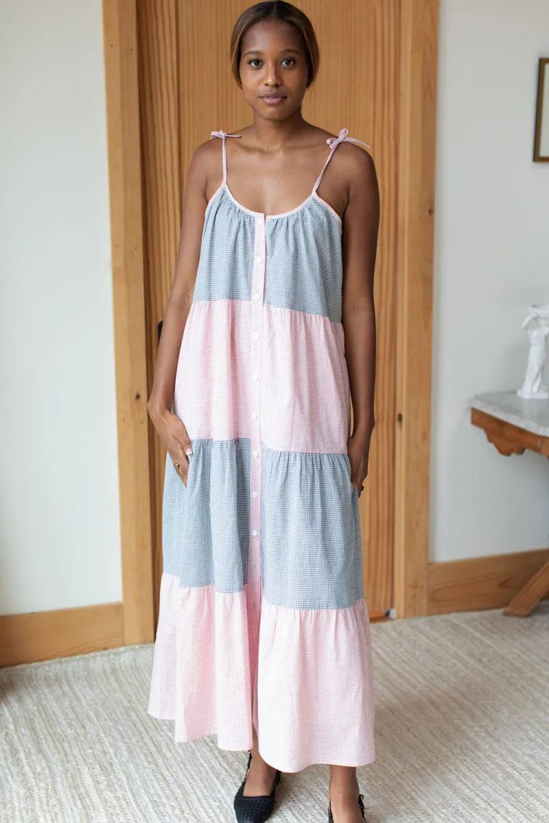 Button Tier Dress - Patchwork Gingham sold by Emerson Fry product image thumbnail 4