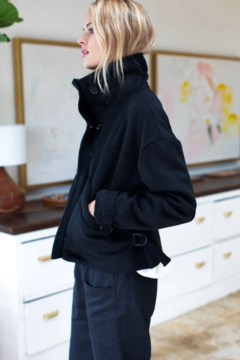 Cozy High Neck Jacket - Black Wool Cashmere sold by Emerson Fry product image thumbnail 4
