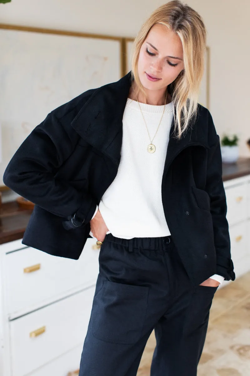 Cozy High Neck Jacket - Black Wool Cashmere sold by Emerson Fry product image thumbnail 5