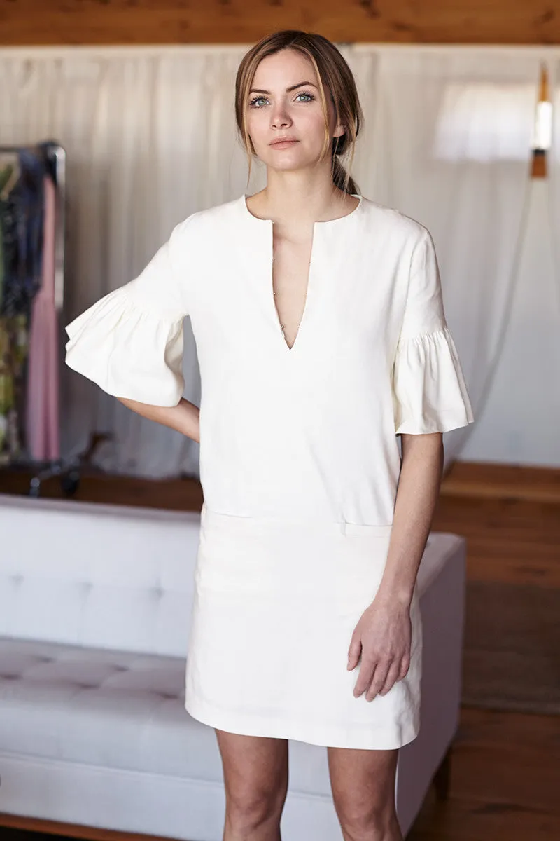Mod Ruffle Dress - Ivory sold by Emerson Fry
