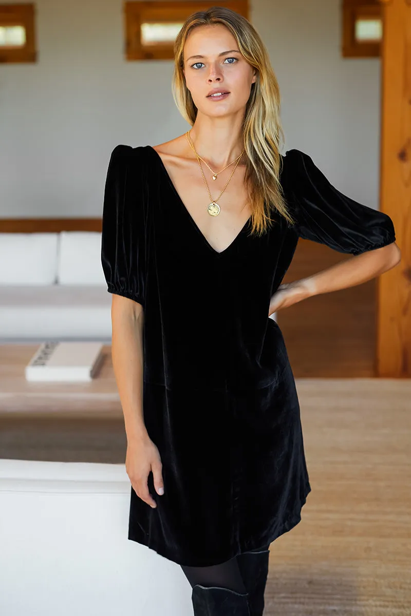 Elle Dress - Black Silk Velvet sold by Emerson Fry product image thumbnail 5