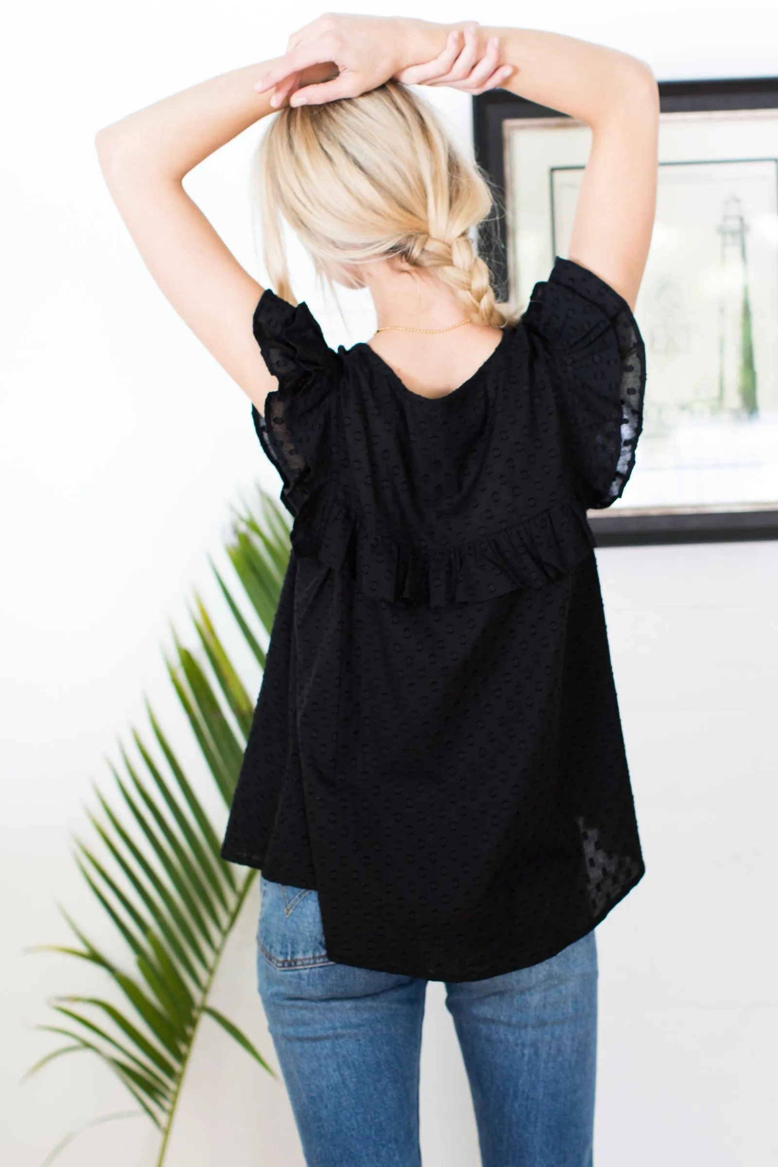 Antoinette Top - Black Swiss Dots sold by Emerson Fry product image thumbnail 5