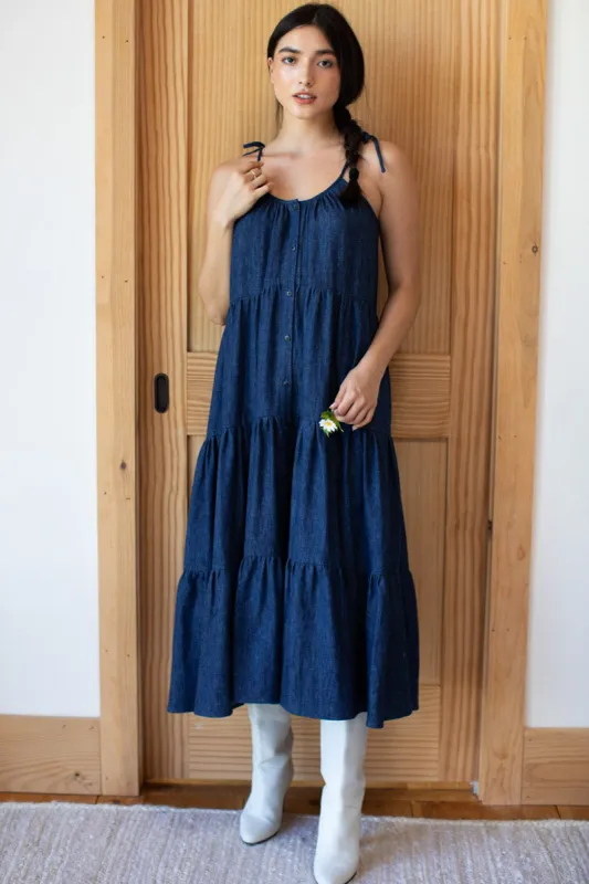 Denim Sundress - Indigo Hemp Organic sold by Emerson Fry