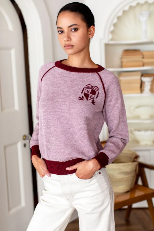 Emerson Sweater - EF Crest Lilac + Merlot Alpaca sold by Emerson Fry