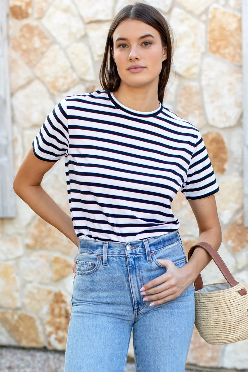 Essential T Shirt - Classic Stripe Black + White sold by Emerson Fry product image thumbnail 2