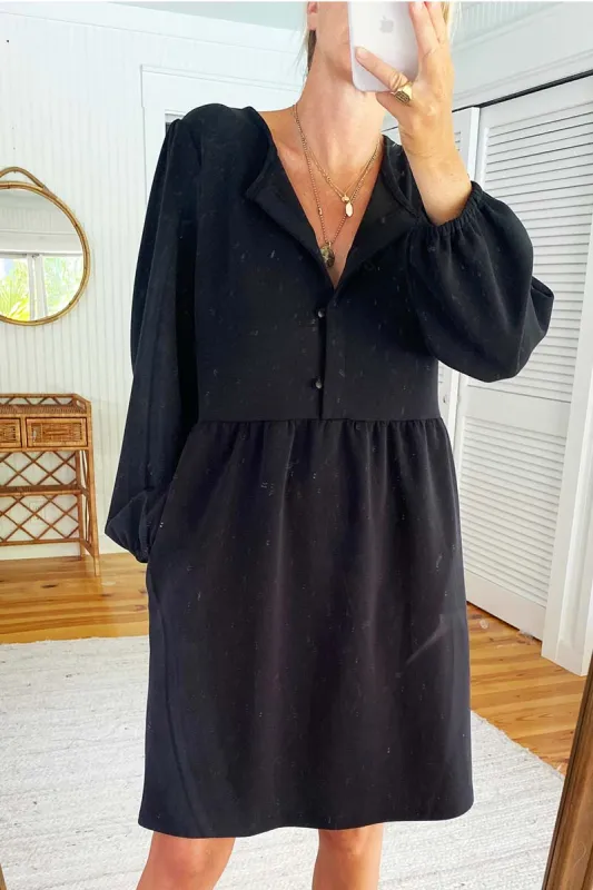 Selby Short Knit Dress - Black made by Emerson Fry