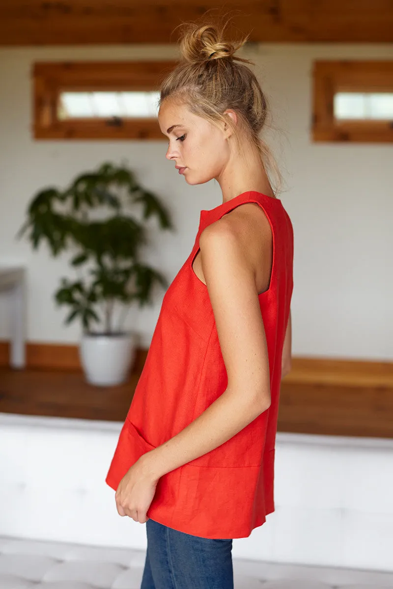 A Line Mod Top - Warm Red sold by Emerson Fry product image thumbnail 4