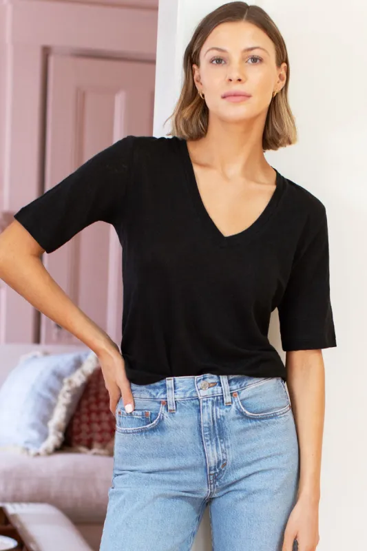 Luxe Emerson T - Black Linen sold by Emerson Fry
