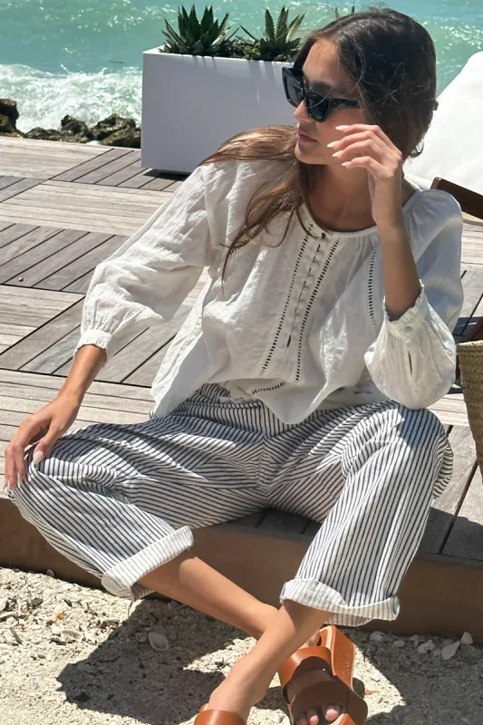Family Cargo Pant - Indigo Stripe sold by Emerson Fry