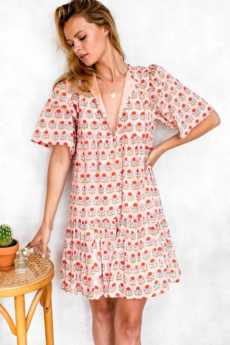 Isla Dress - Friday Flowers Pink Organic sold by Emerson Fry