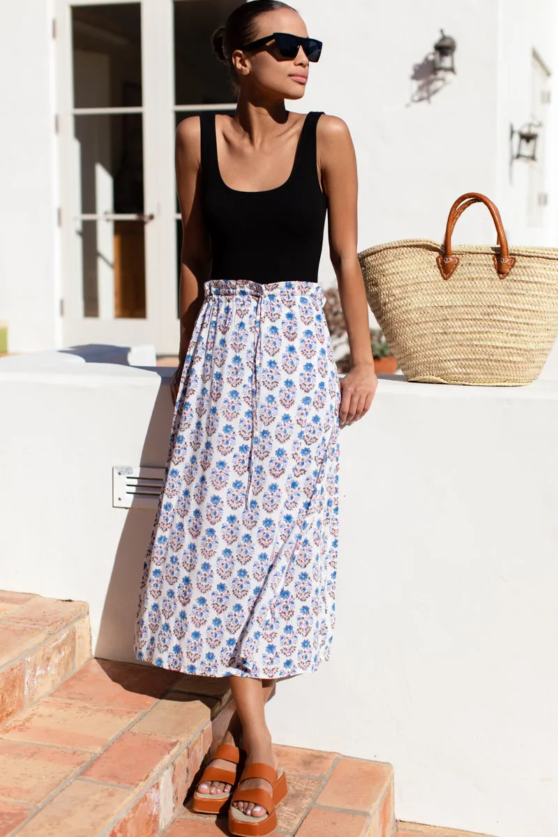 Drawstring Skirt - Indienne Flowers Blue sold by Emerson Fry product image thumbnail 4