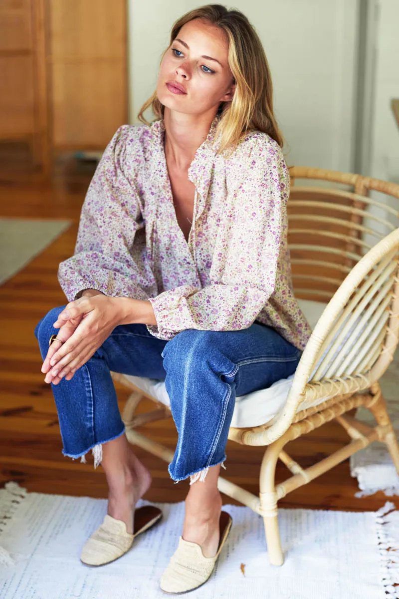 Cecile Blouse - Purple Calico Floral sold by Emerson Fry product image thumbnail 2