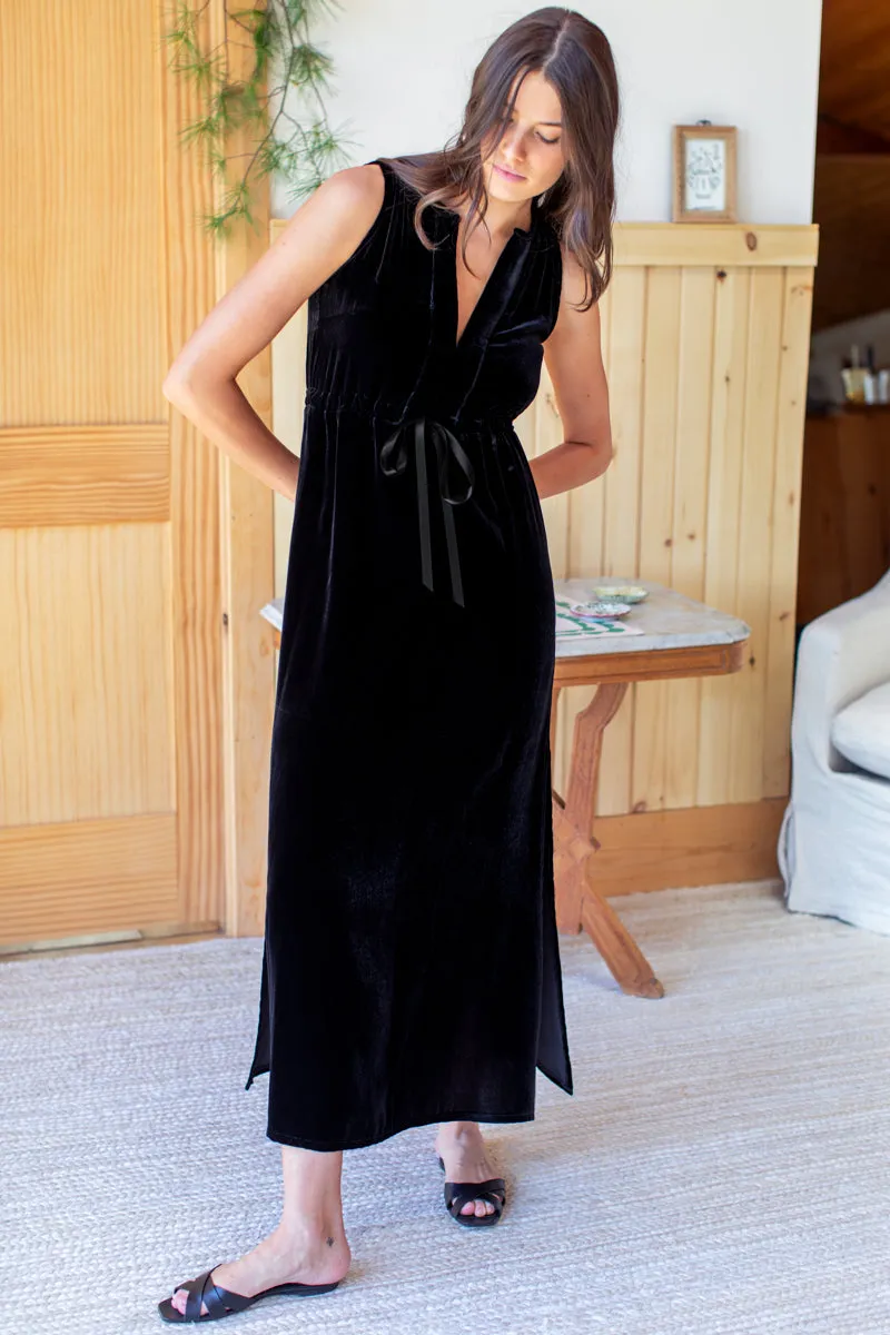 Grecian Keyhole Dress - Black Velvet sold by Emerson Fry product image thumbnail 3