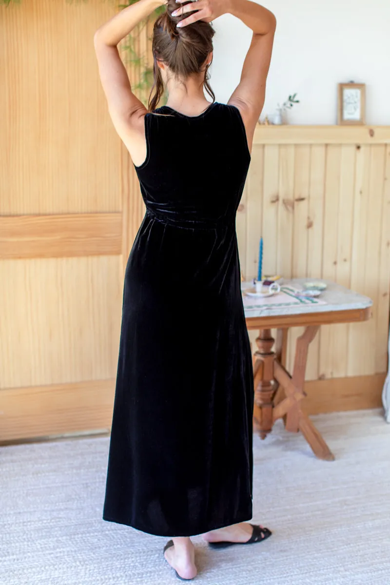 Grecian Keyhole Dress - Black Velvet sold by Emerson Fry product image thumbnail 4