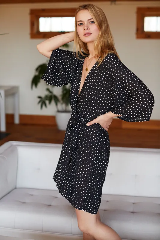 Wrap Dress - Black Dot sold by Emerson Fry