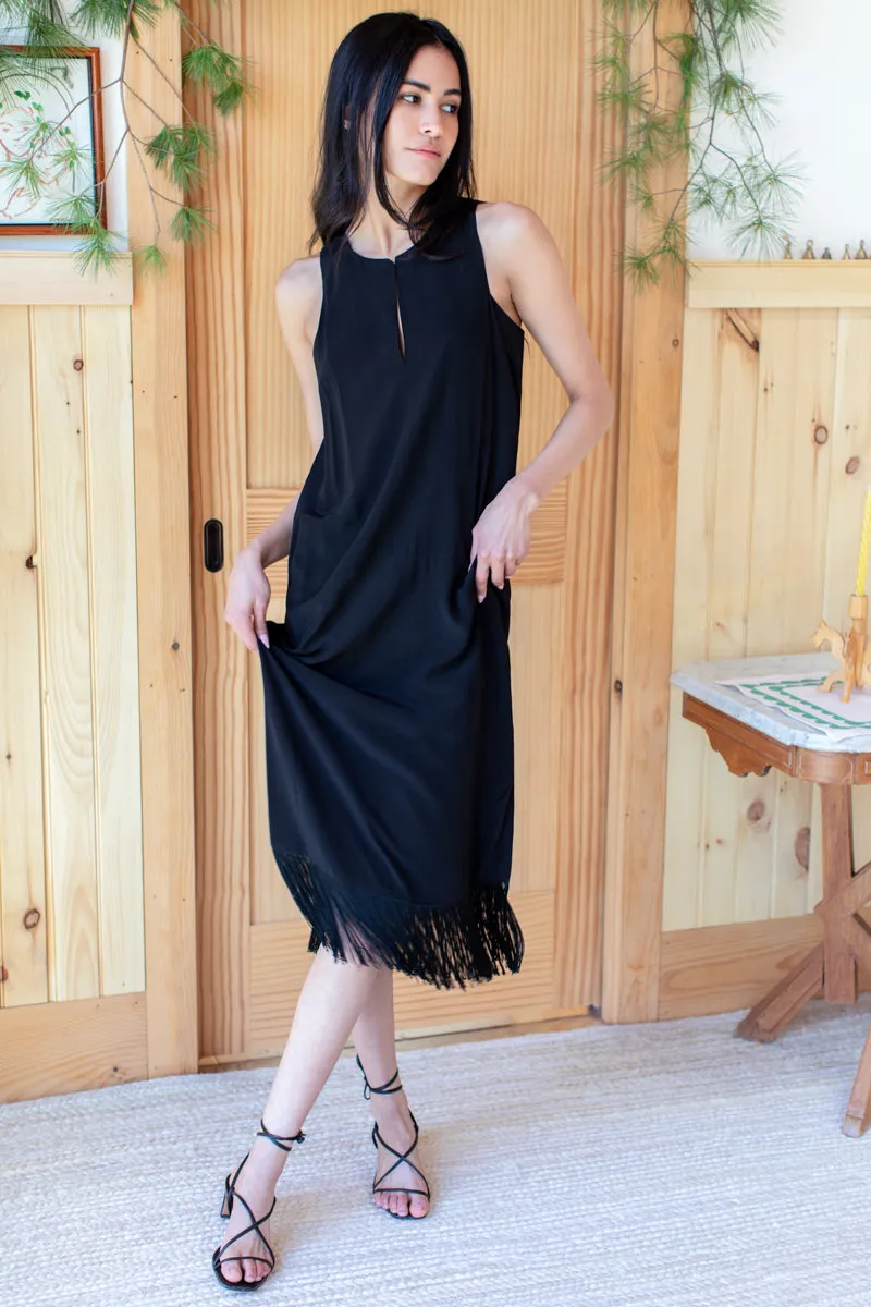 Cut Out Fringe Midi Dress - Black sold by Emerson Fry product image thumbnail 3