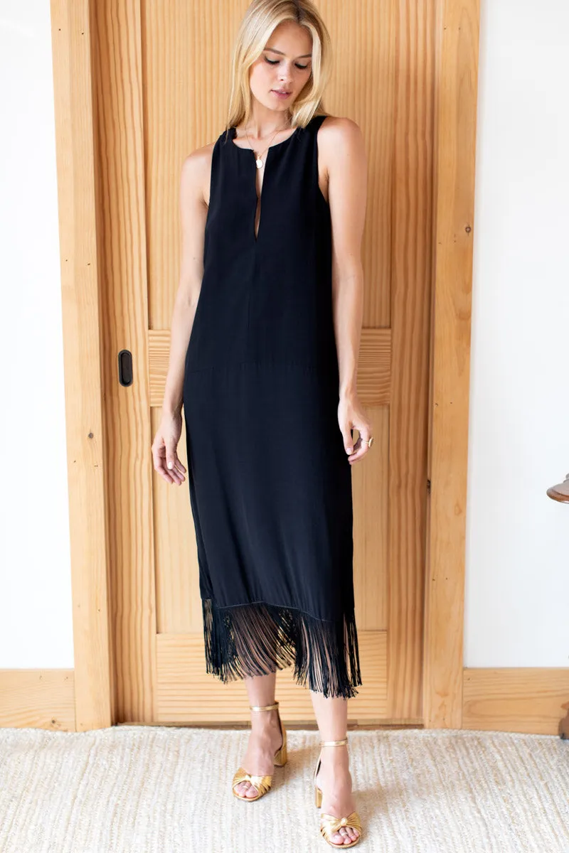 Cut Out Fringe Midi Dress - Black sold by Emerson Fry product image thumbnail 5