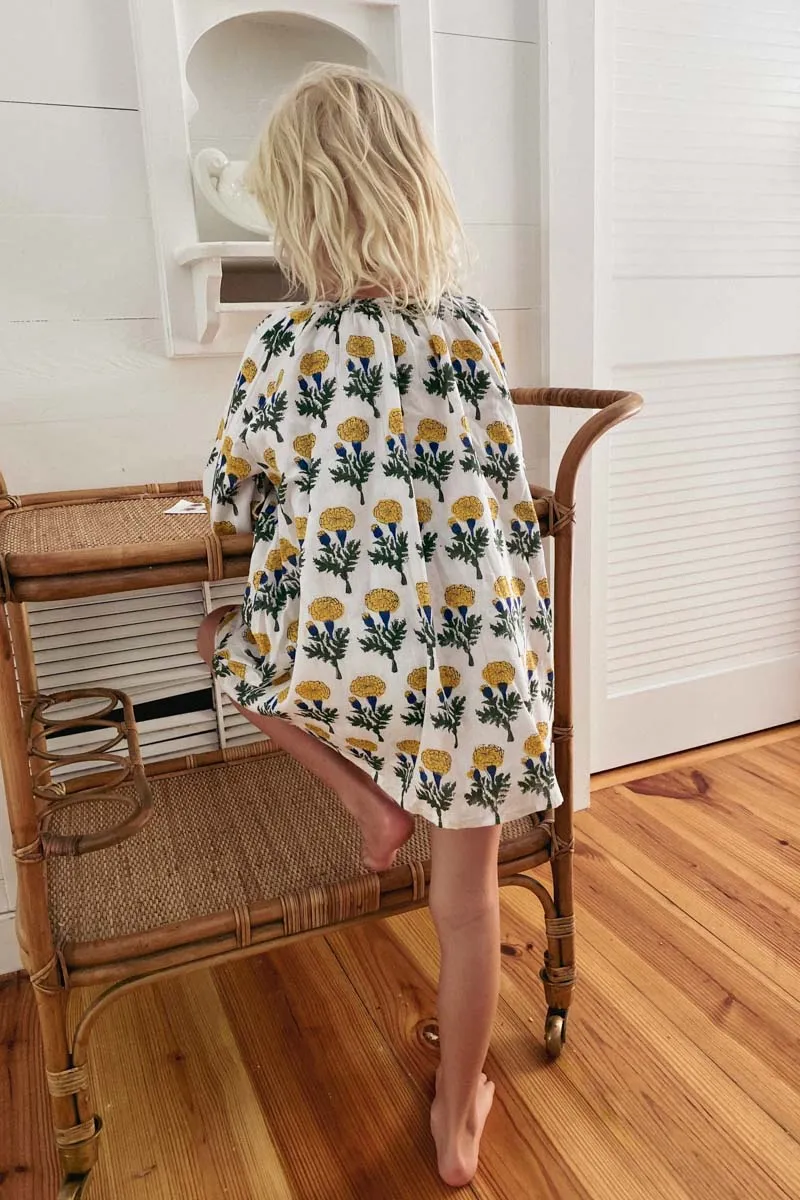 Little Fry Frankie Dress - Big Marigolds White Organic sold by Emerson Fry product image thumbnail 2