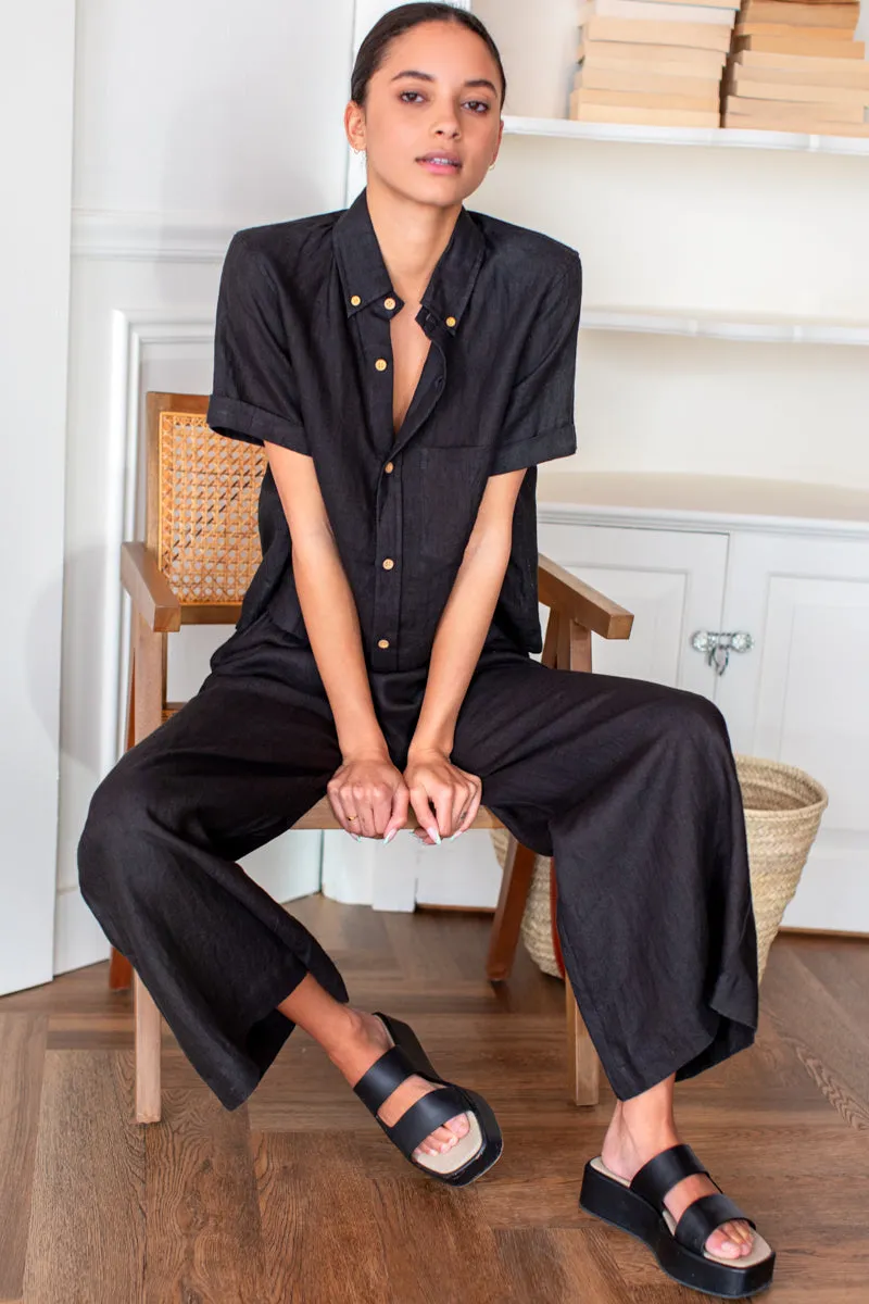 Pull On Pant - Jet Black Linen sold by Emerson Fry product image thumbnail 2