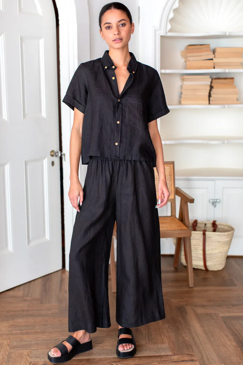 Pull On Pant - Jet Black Linen sold by Emerson Fry product image thumbnail 4