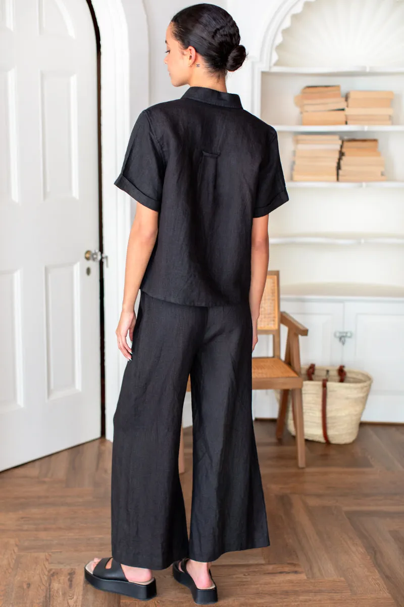 Pull On Pant - Jet Black Linen sold by Emerson Fry product image thumbnail 3