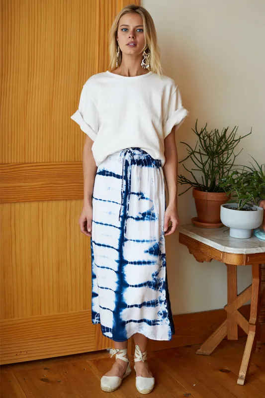 Drawstring Skirt - Tie Dye Indigo sold by Emerson Fry