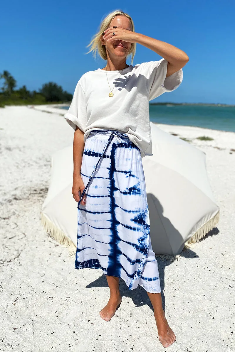 Drawstring Skirt - Tie Dye Indigo sold by Emerson Fry product image thumbnail 5