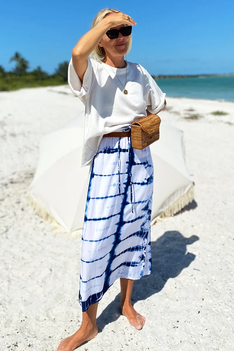 Drawstring Skirt - Tie Dye Indigo sold by Emerson Fry product image thumbnail 3