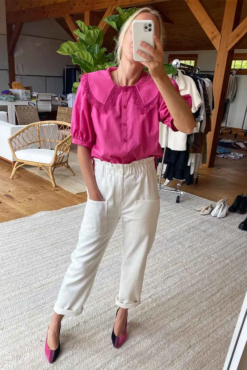 Petra Blouse - Aurora Pink sold by Emerson Fry