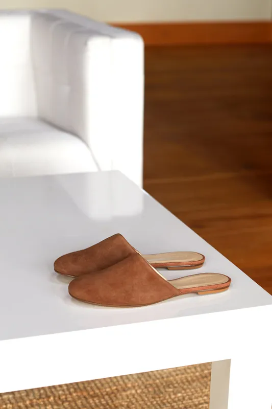 Emerson Slides - Caramel Suede made by Emerson Fry