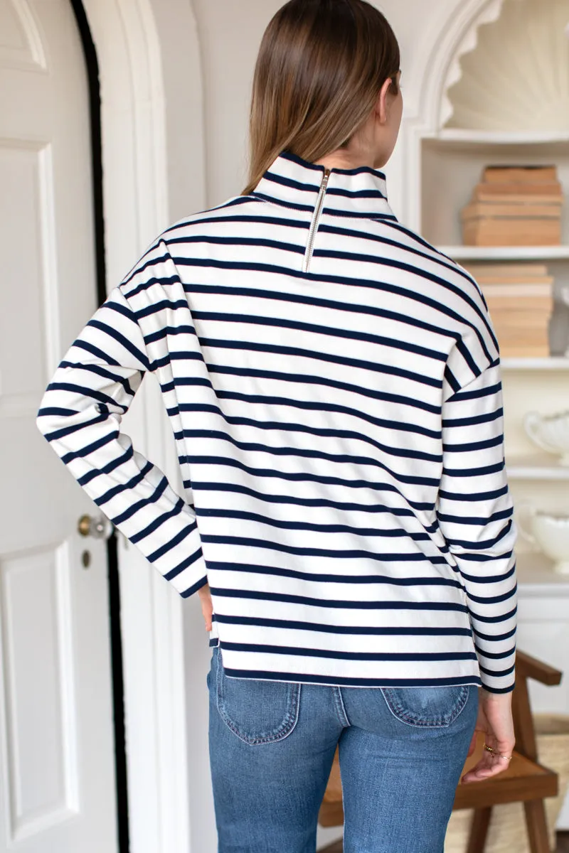 Edie Top - Navy Stripe Rib sold by Emerson Fry product image thumbnail 4